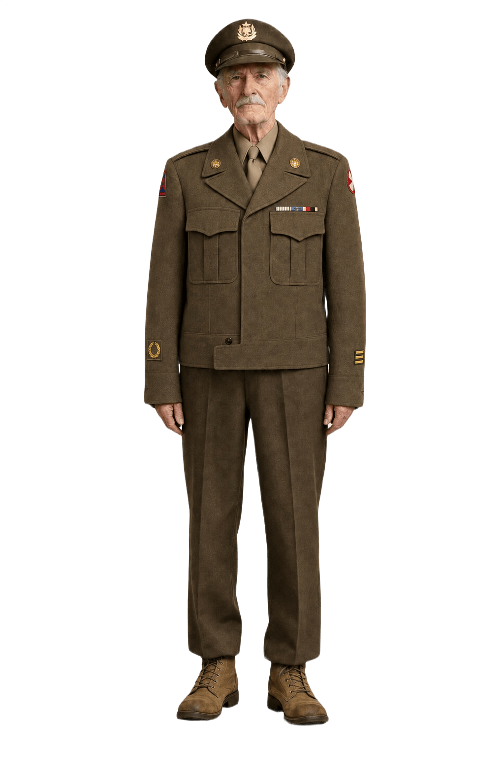 1940s Olive Green Wool Jacket - Model
