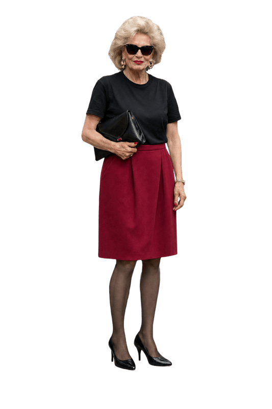 1990s Red Acrylic Skirt - Model