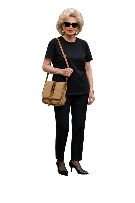 1980s Tan Canvas Bag - Model