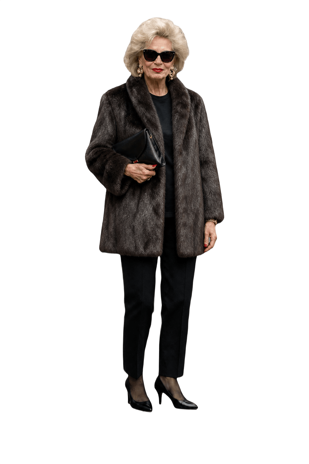1980s Dark Brown Fur Coat - Model