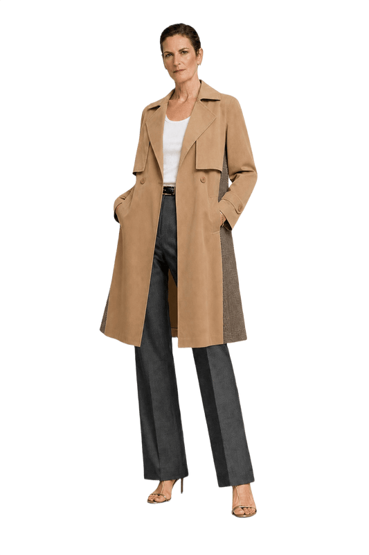 1990s Beige Cotton Blend Coat - Model