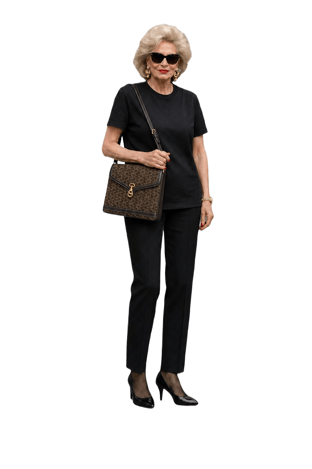1980s Brown Canvas with Leather Trim Bag - Model