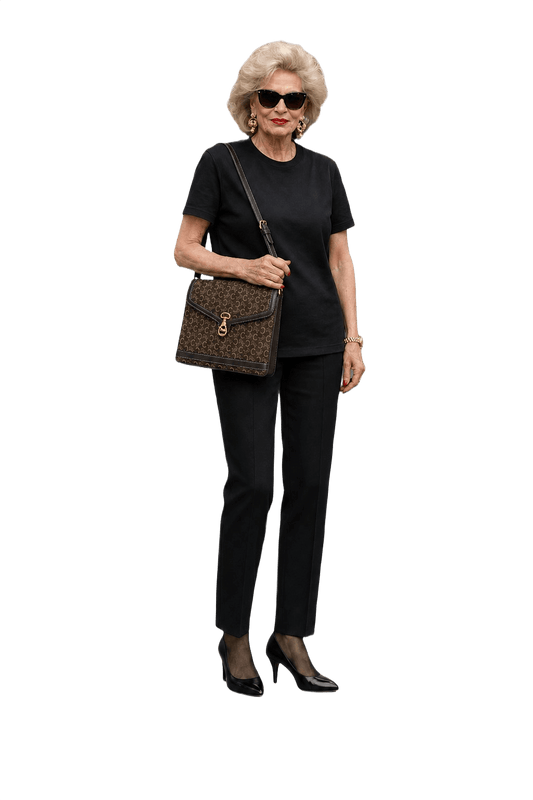 1980s Brown Canvas with Leather Trim Bag - Model