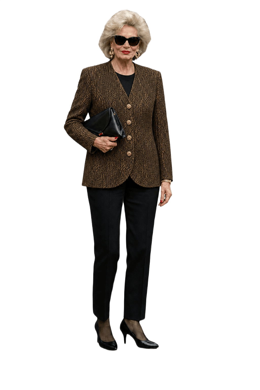 1980s Gold Wool Blend Blazer - Model