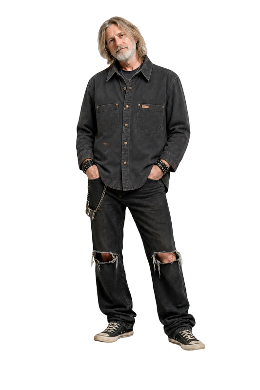 1990s Black Cotton Shirt - Model