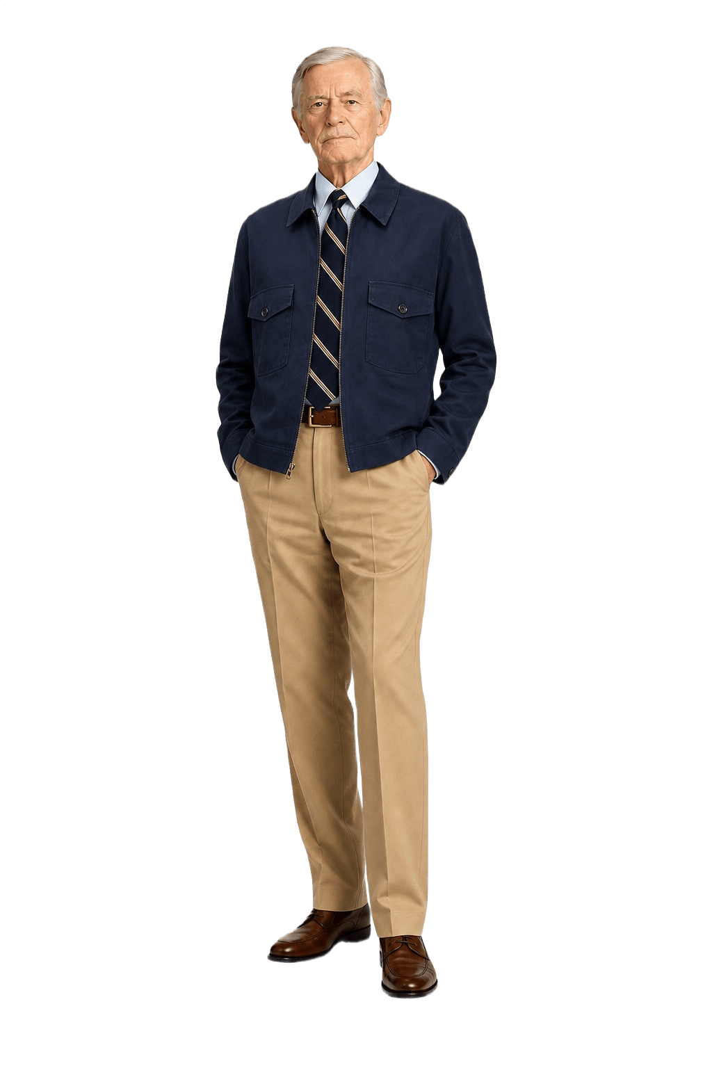 1960s Navy Blue Cotton Jacket - Model
