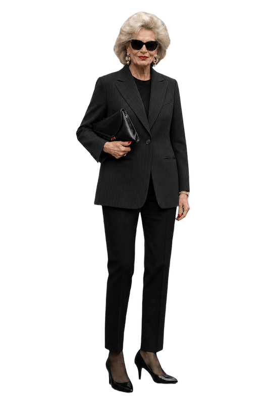 1980s Black Wool Blend Blazer - Model