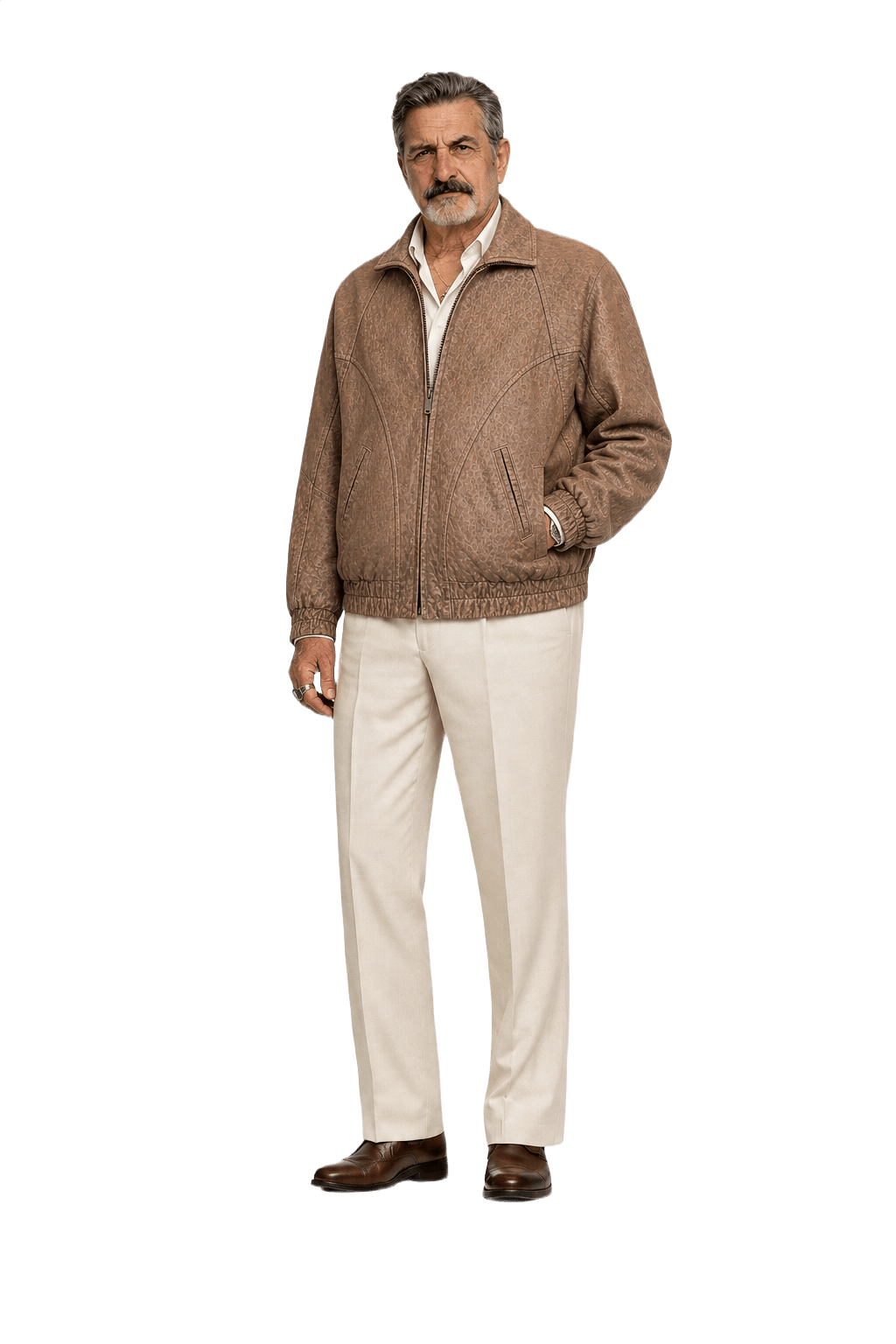 1980s Brown Cotton Blend Jacket - Model