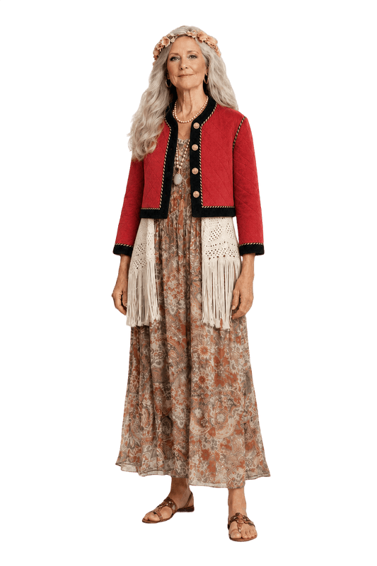 1970s Red Suede Jacket - Model