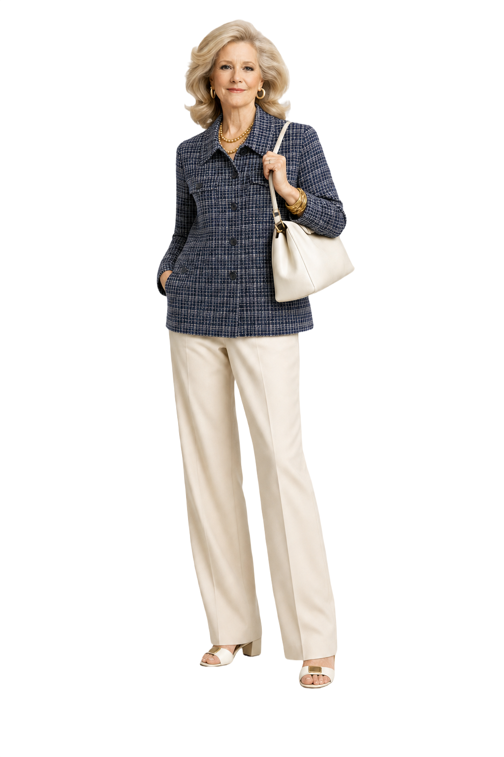 1950s Navy Blue Wool Blend Jacket - Model