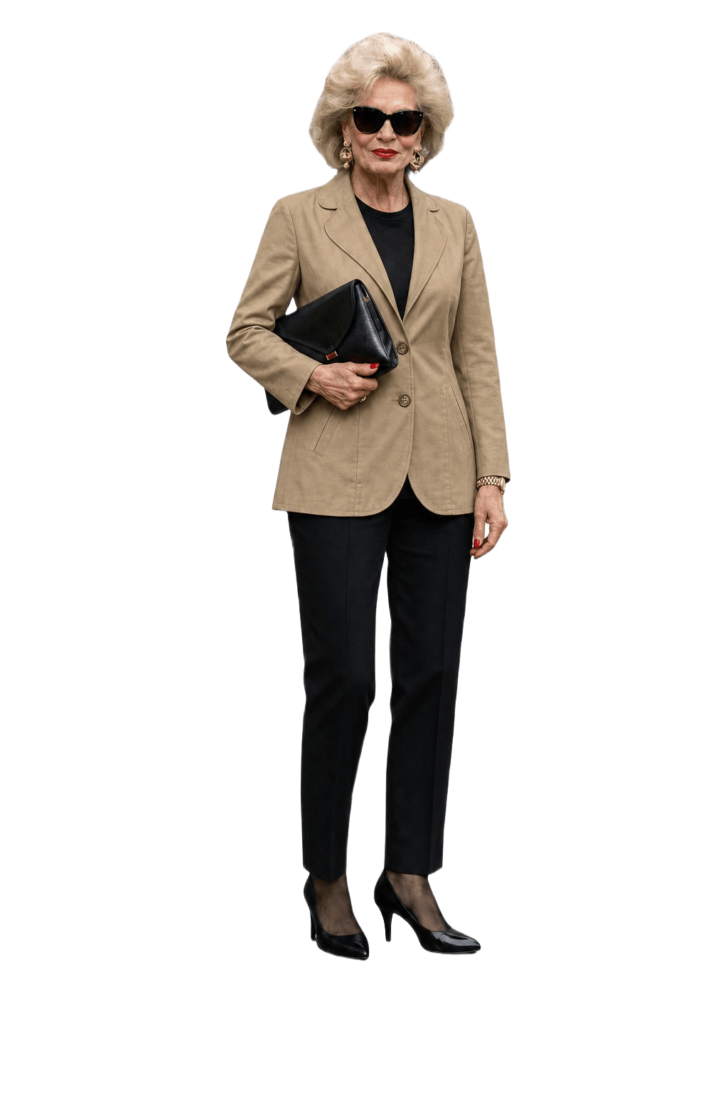 1980s Beige Cotton Blend Jacket - Model