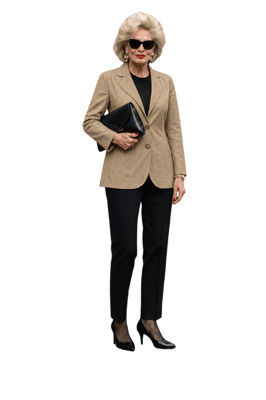 1980s Beige Cotton Blend Jacket - Model