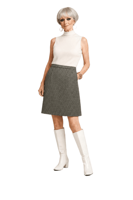 1960s Grey Wool Skirt - Model