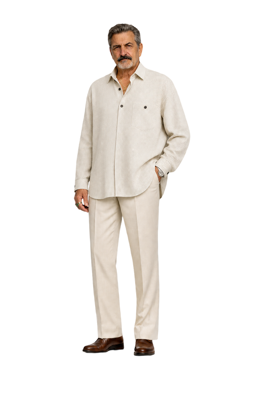 1990s White Cotton Button-Down Shirt - Model