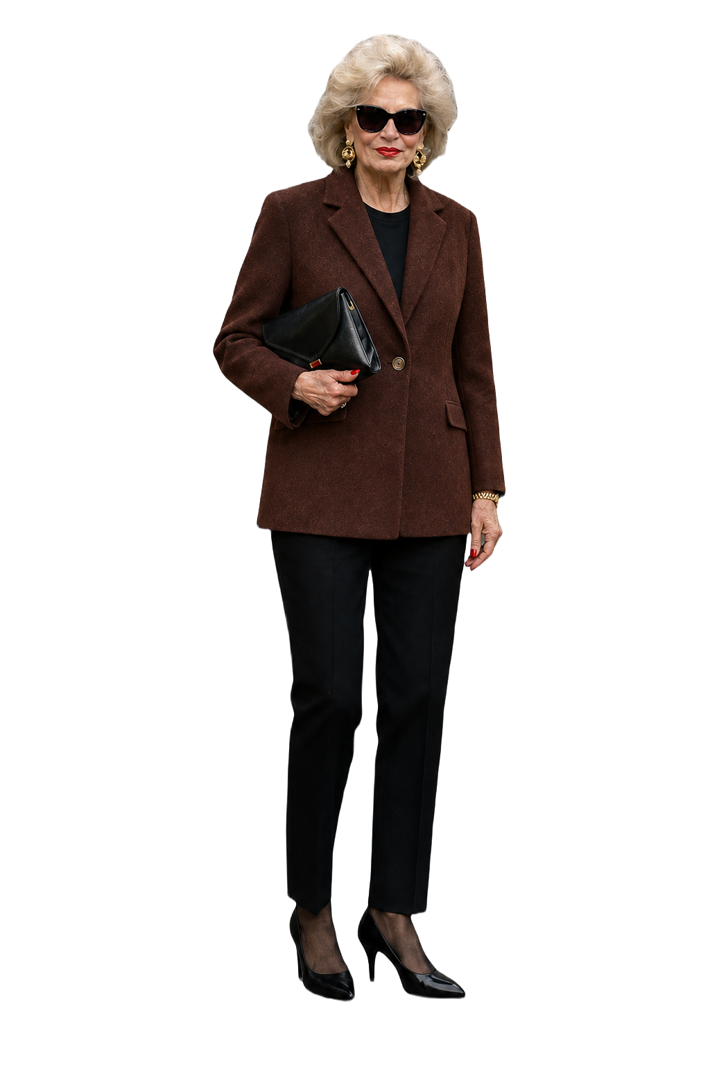 1980s Rust Wool Blazer - Model