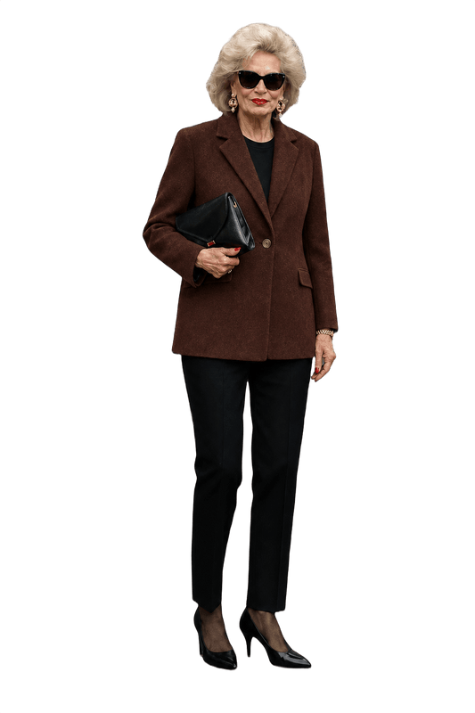 1980s Rust Wool Blazer - Model
