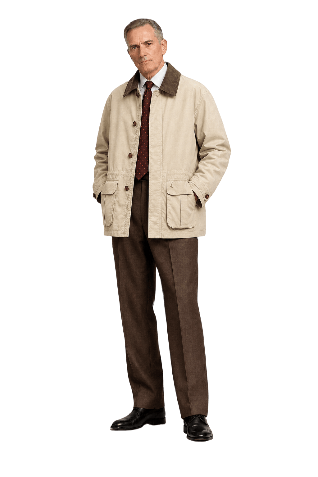 1990s Beige Cotton Jacket - Model