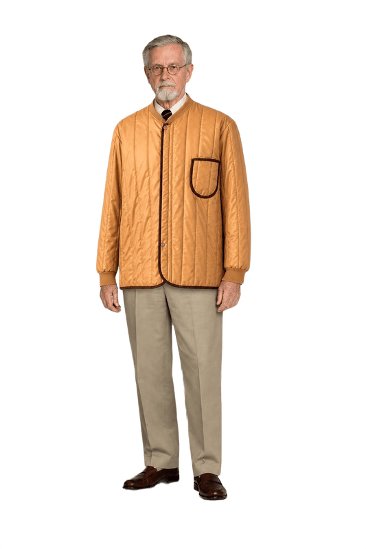 1950s Mustard Yellow Cotton Blend Jacket - Model