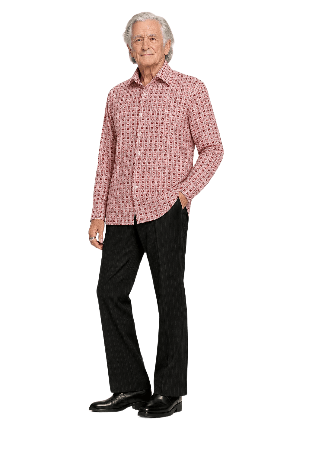 1970s Red Polyester Shirt - Model