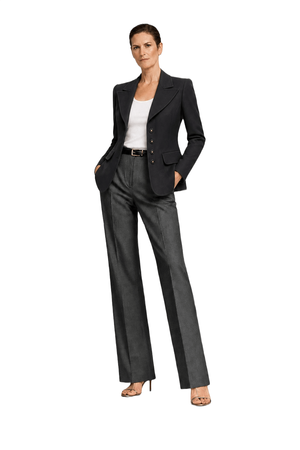 1990s Black Wool Blazer - Model