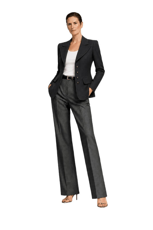 1990s Black Wool Blazer - Model