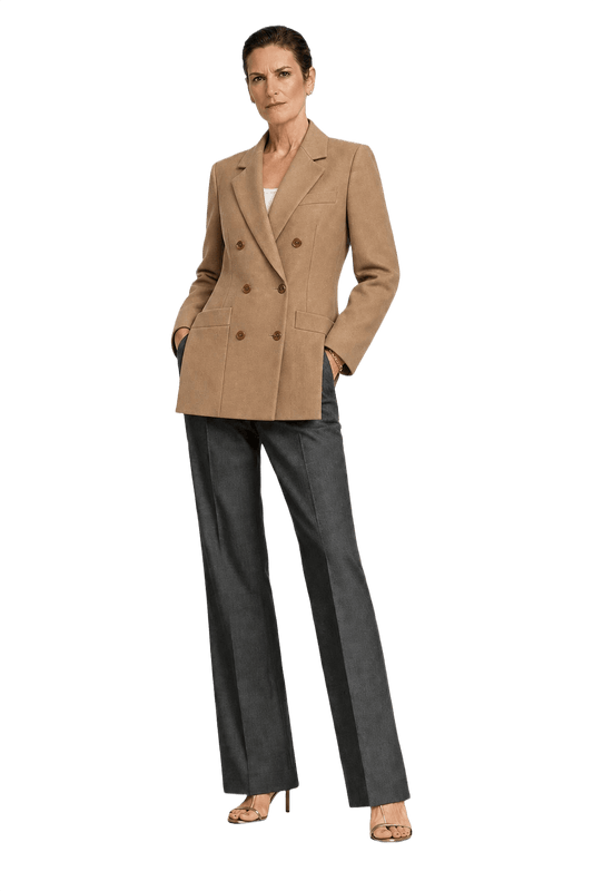 1990s Beige Wool Blend Blazer - Model