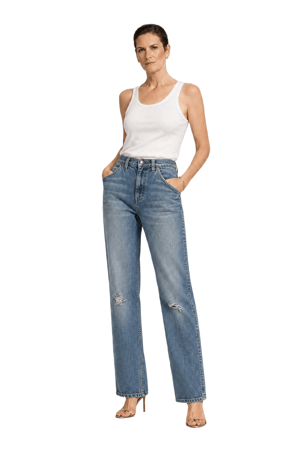 1980s Light Blue Denim Jeans - Model