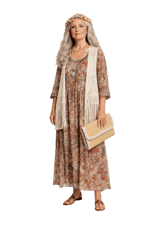 1980s Beige Canvas Clutch - Model