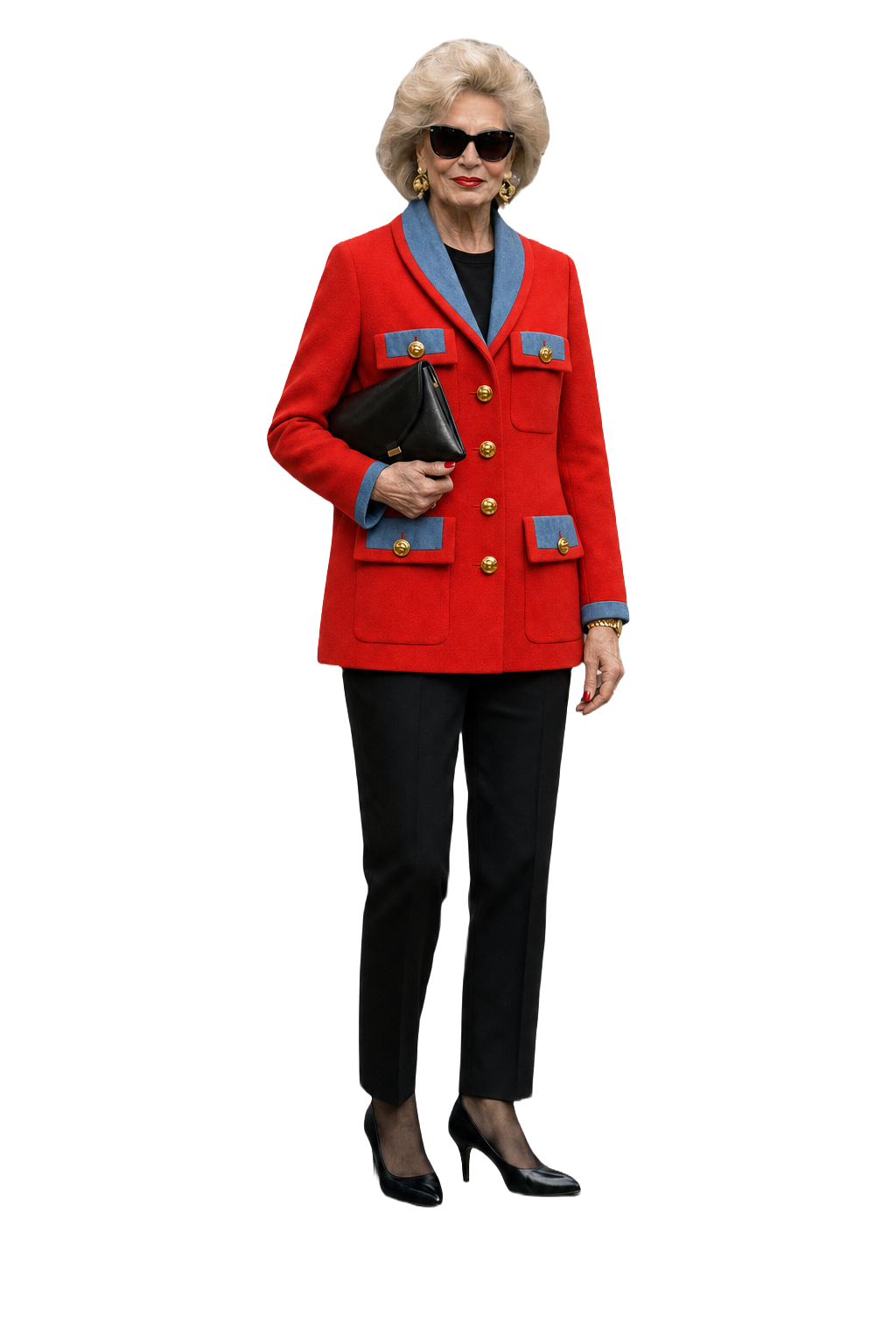 1990s Red Cotton Blend Jacket - Model