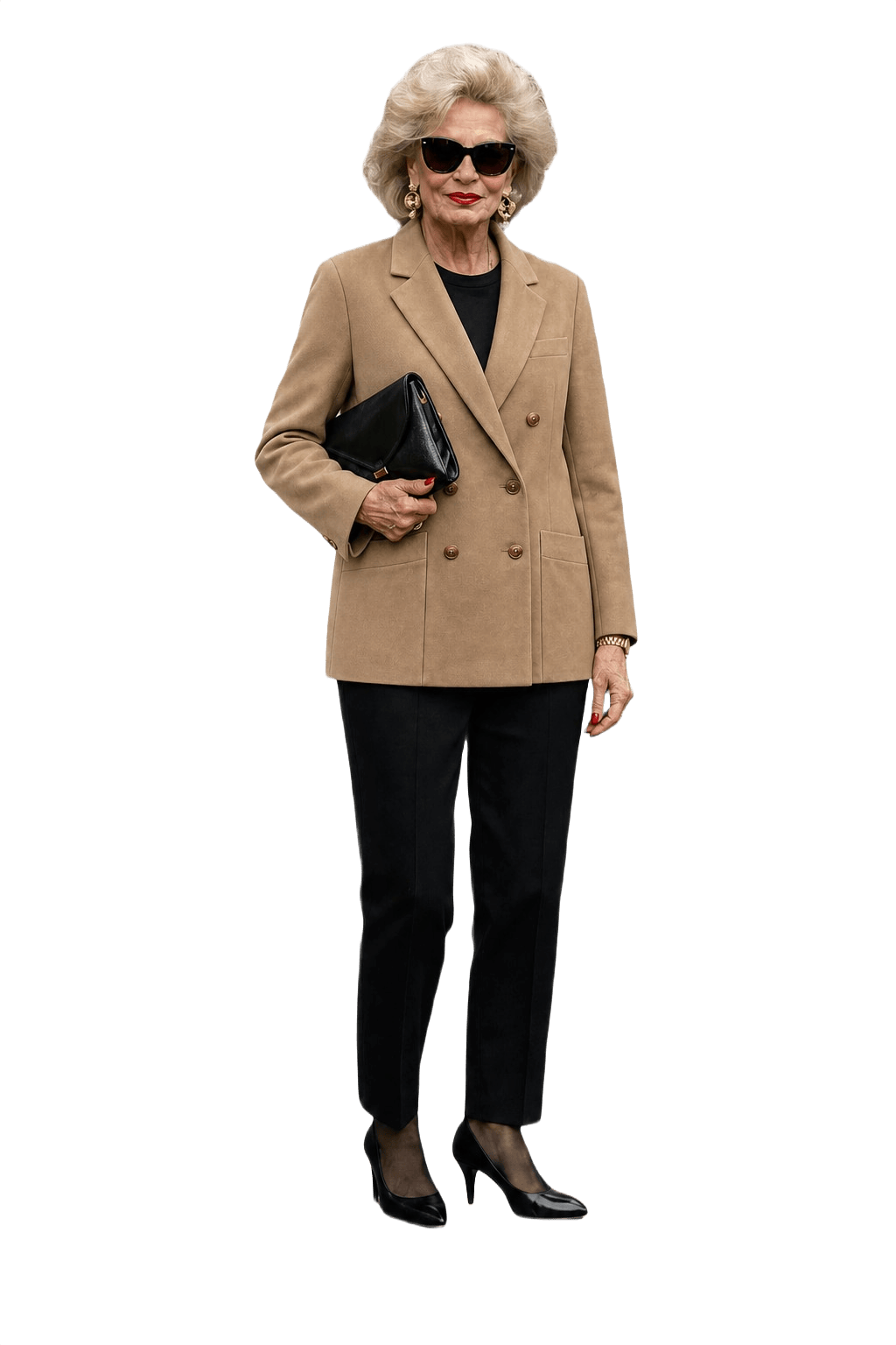 1980s Beige Wool Blend Blazer - Model