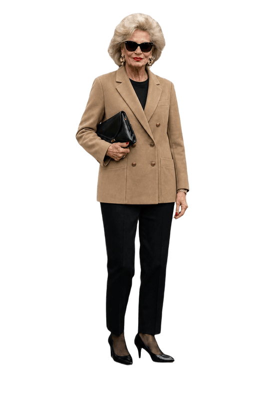 1980s Beige Wool Blend Blazer - Model
