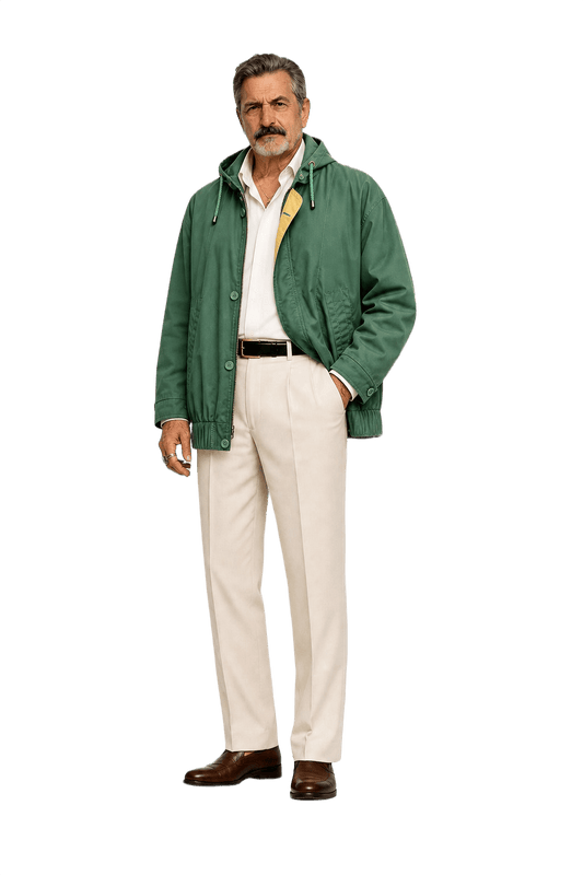1980s Forest Green Polyester Jacket - Model