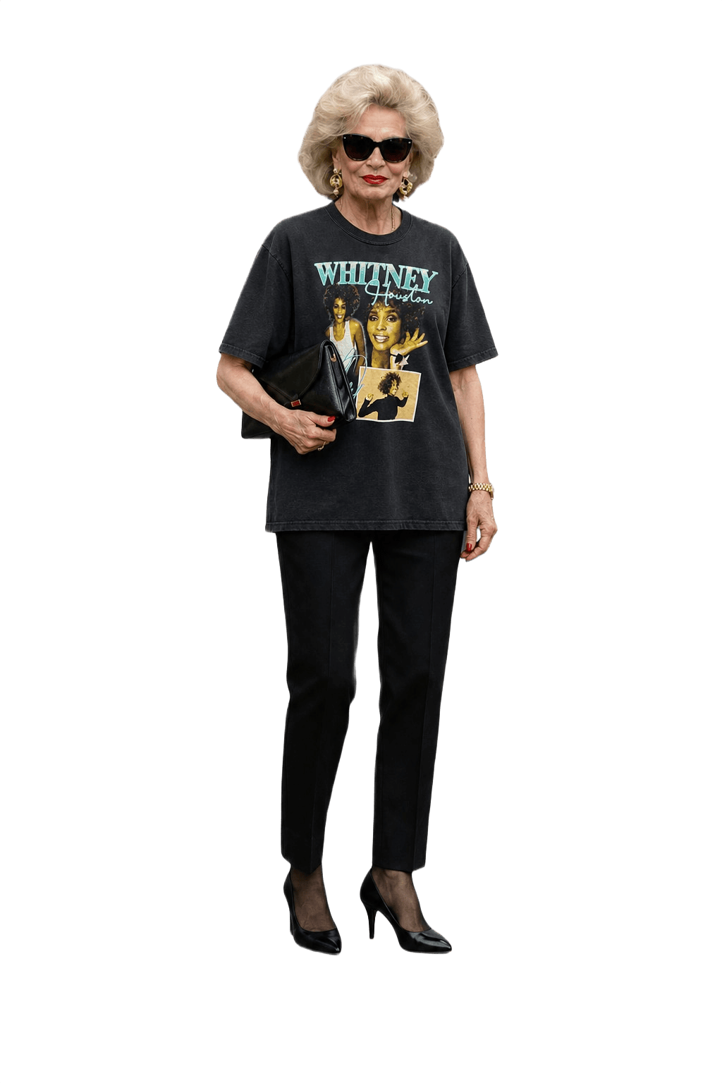 1990s Black Cotton T-shirt - Model