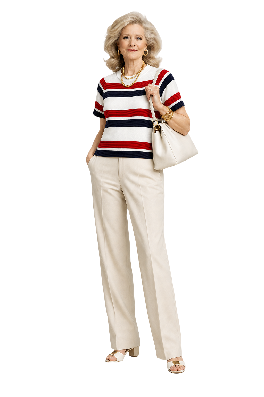 1970s White Cotton Blend T-Shirt - Model