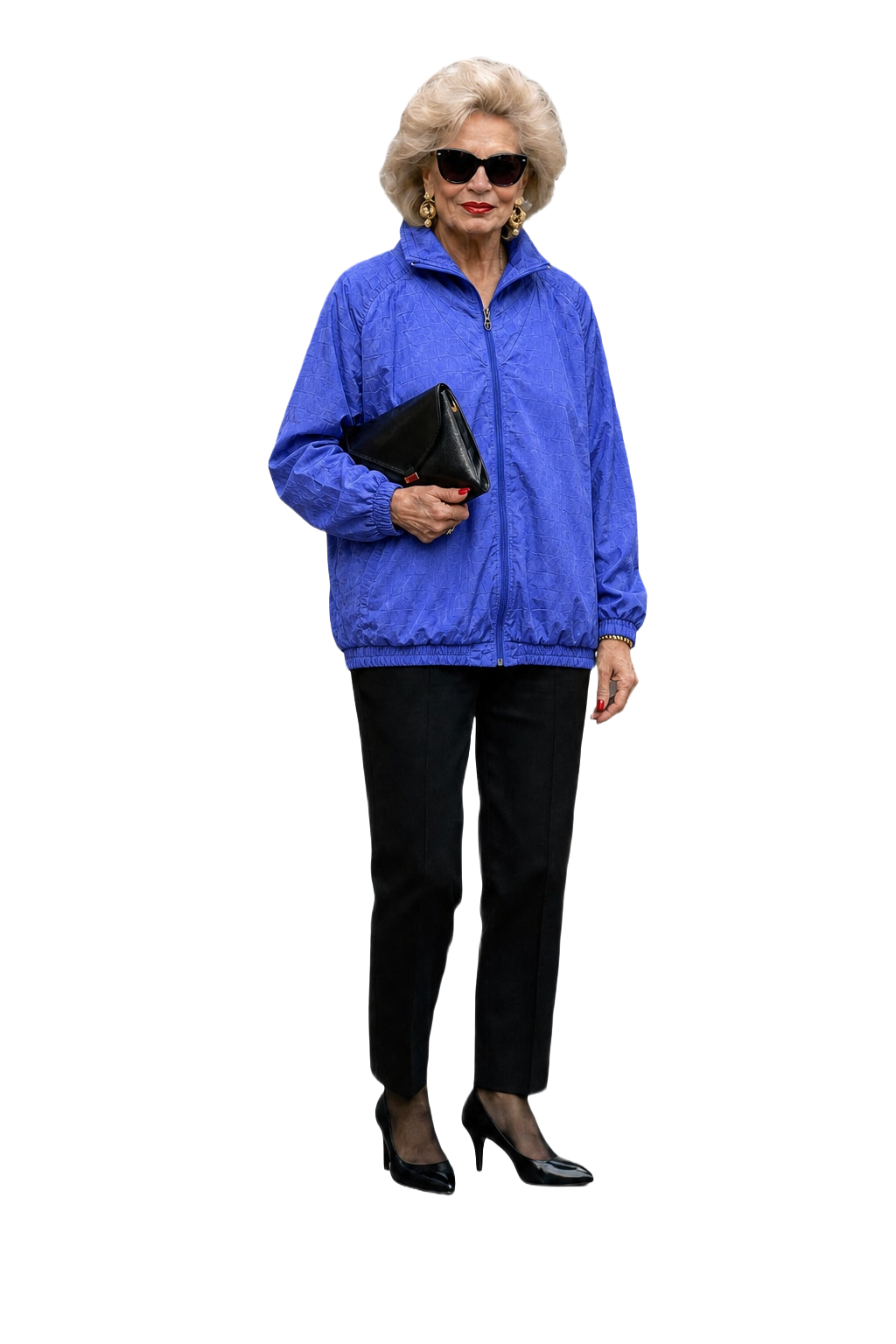 1990s Vibrant Blue Nylon Windbreaker - Model