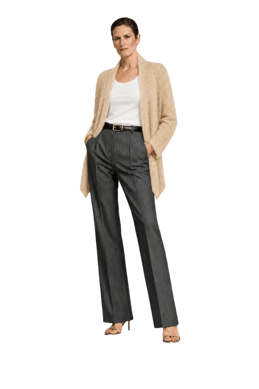 1990s Cream Synthetic Blend Cardigan - Model