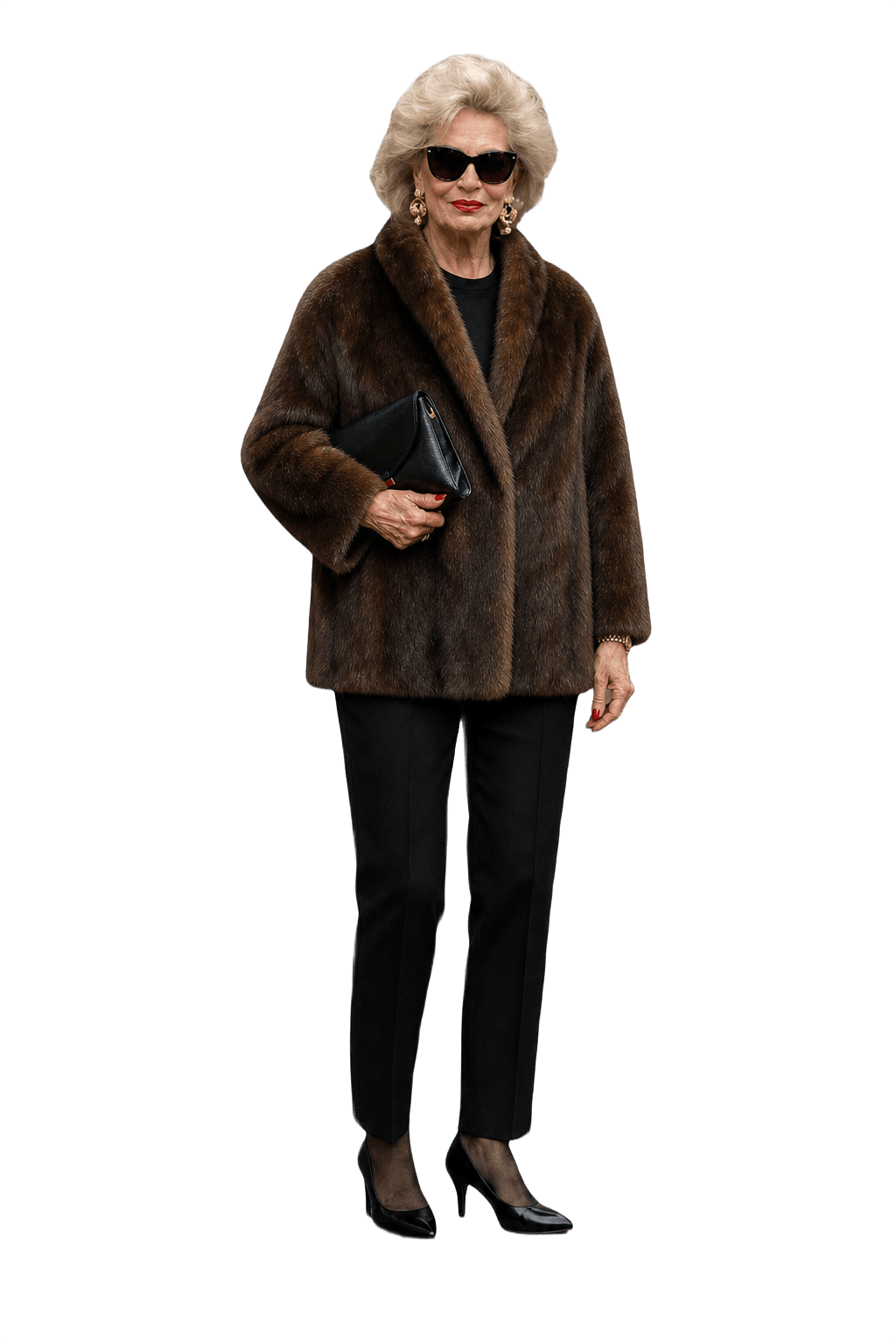1980s Dark Brown Fur Coat - Model