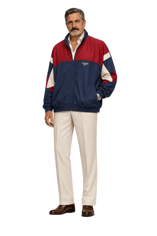 1980s Navy Blue Synthetic Jacket - Model