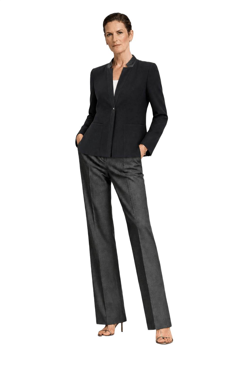 1990s Black Wool Blazer - Model