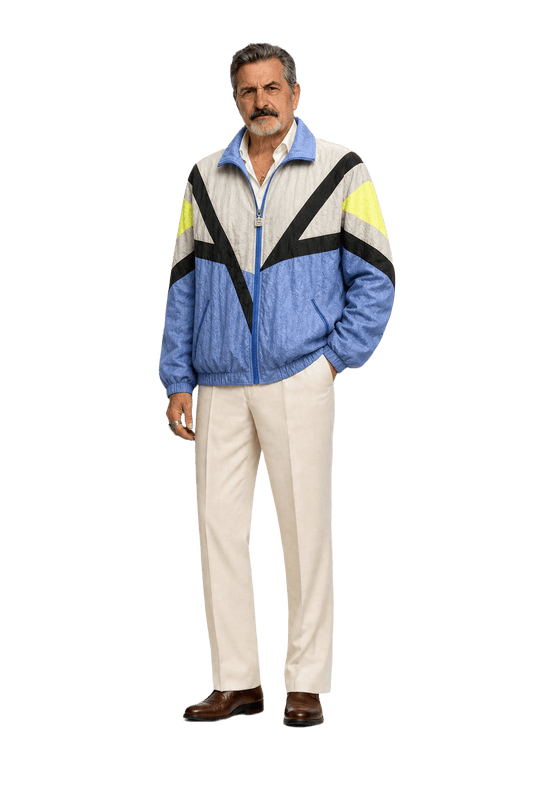 1980s Light Blue Nylon Jacket - Model