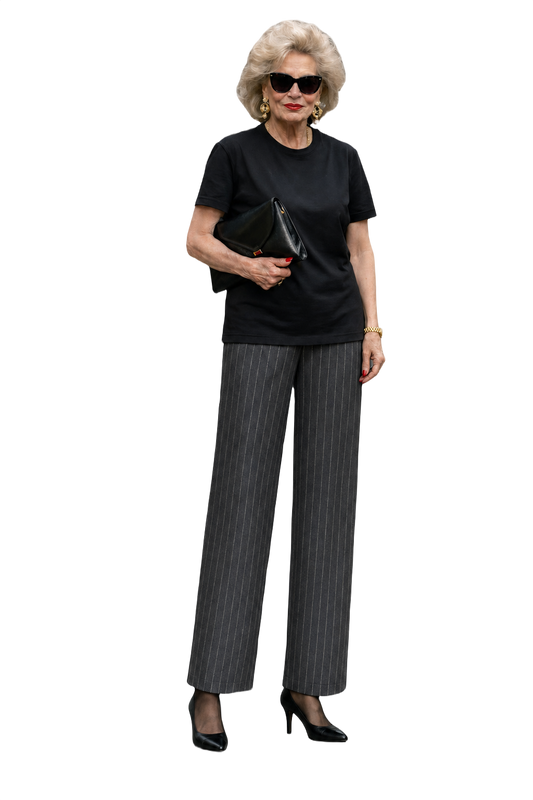 1990s Charcoal Grey Wool Trousers - Model