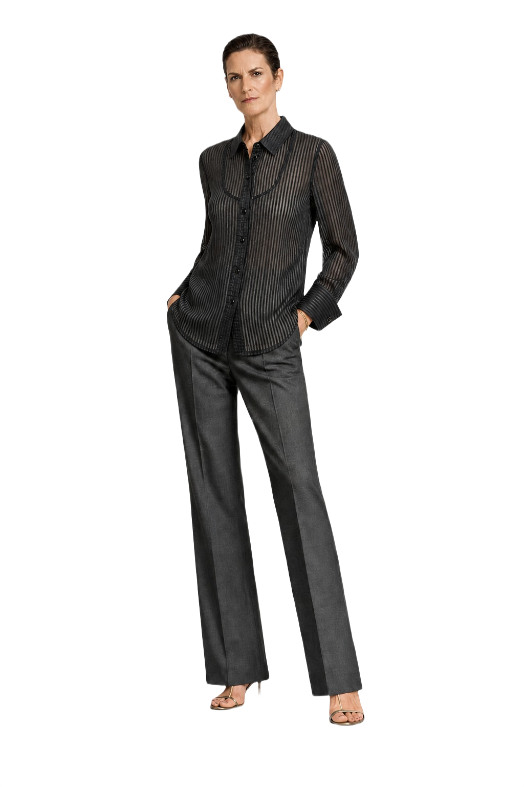 1990s Black Synthetic Shirt - Model