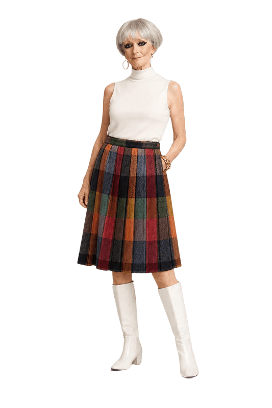 1950s Multi Wool Skirt - Model