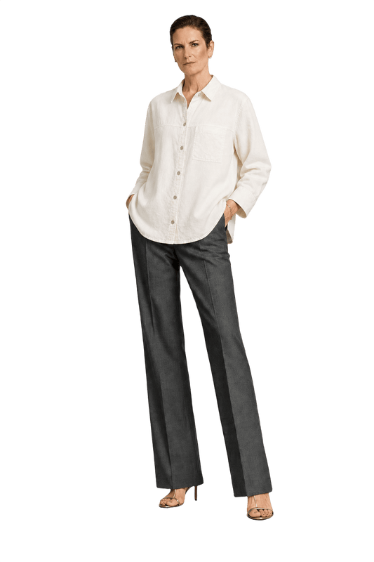 1990s Cream White Cotton Shirt - Model