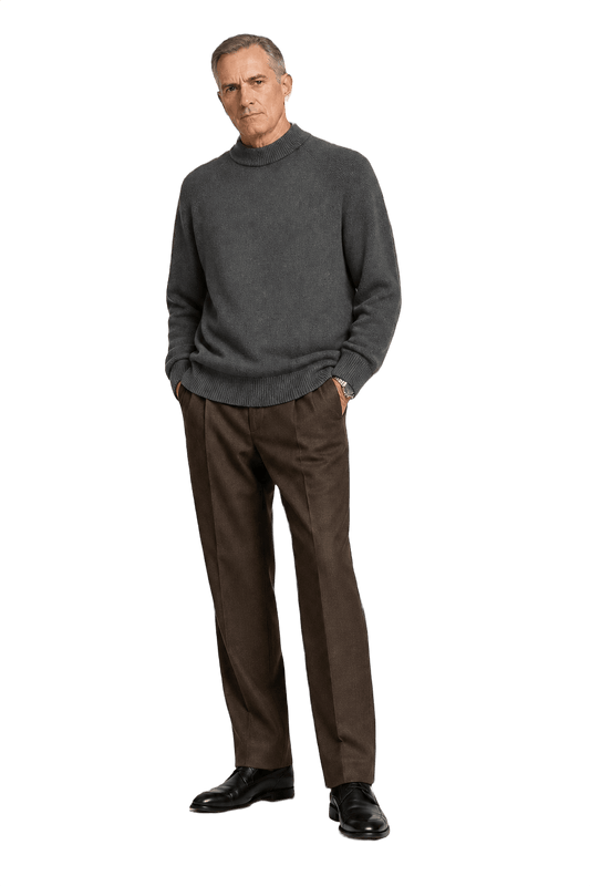 1990s Dark Charcoal Wool Sweater - Model