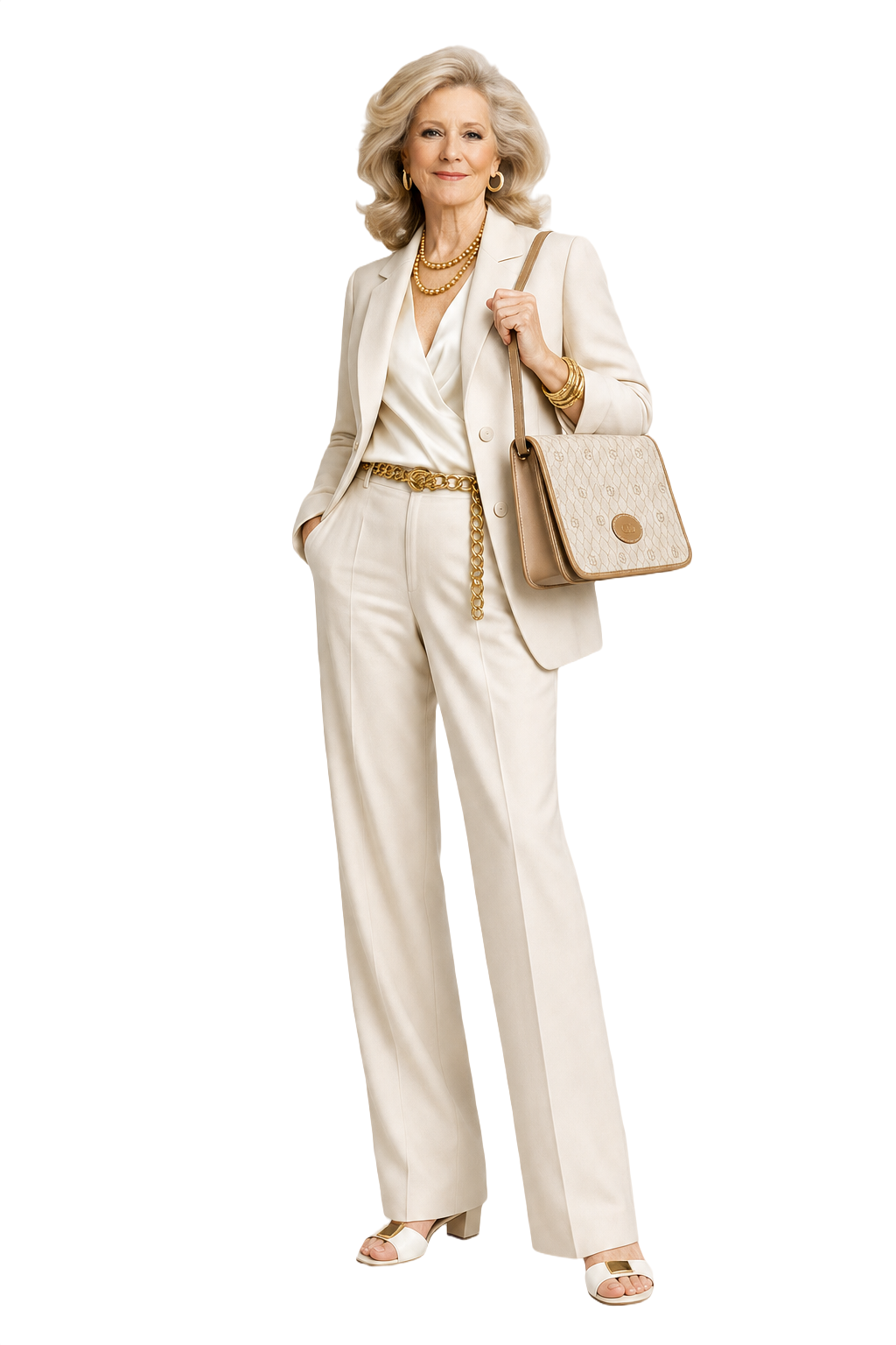 1980s Beige Canvas Bag - Model