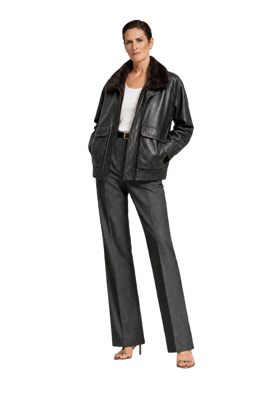 1990s Black Leather Women's Jacket - Model