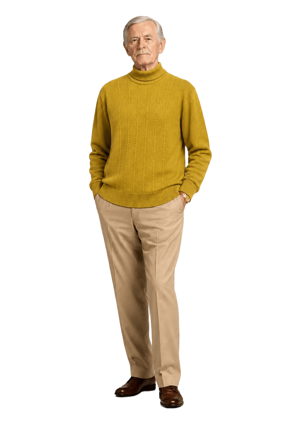 1960s Mustard Yellow Knit Sweater - Model