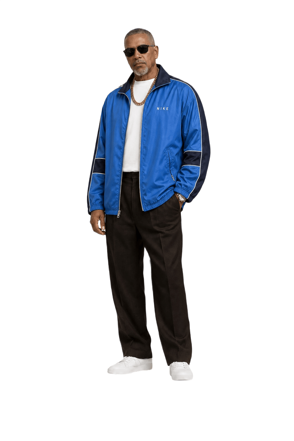1990s Blue Nylon Jacket - Model