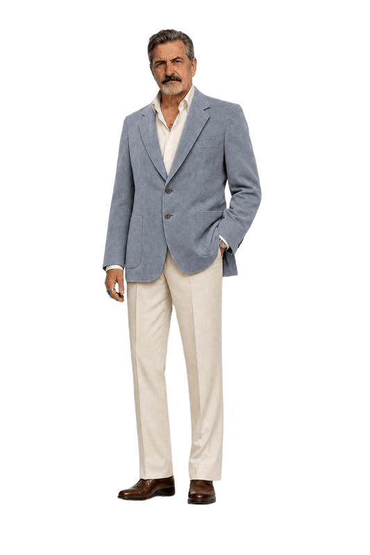 1980s Light Blue Suede Blazer - Model